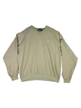 Ashworth Mens Pullover Golf Jacket Embroidered V-Neck Long Sleeve Size M Green